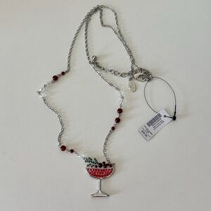 🆕 🍸 Chico’s Holiday Christmas Whimsy Cosmo Pendant necklace *NWT* $39.95